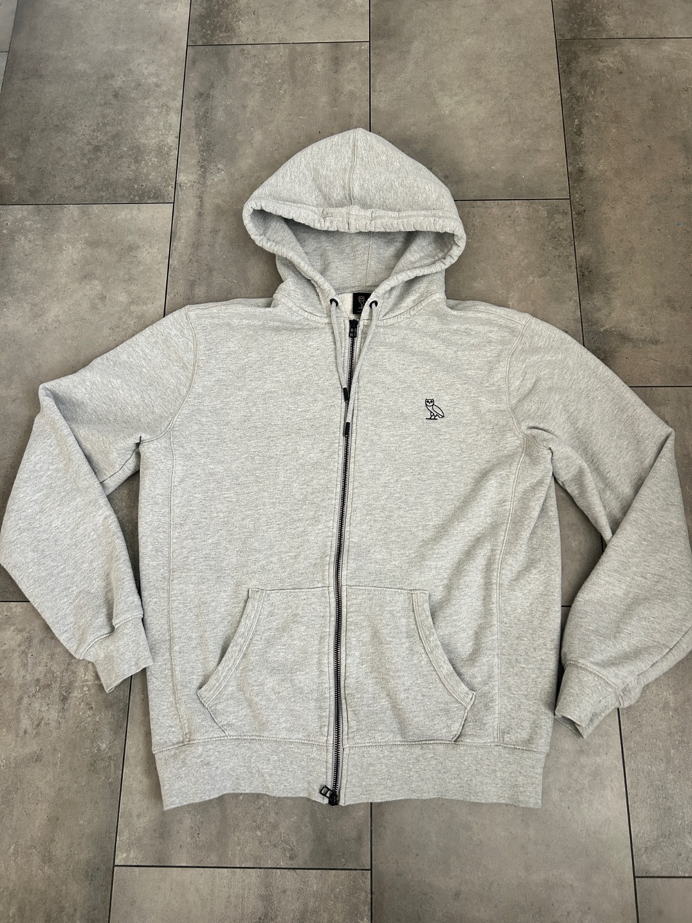OVO Drake Classic Full Zip hoodie heather gray size Large.